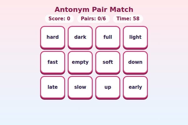 Antonym Pair Match
