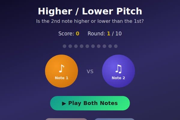 Higher / Lower Pitch
