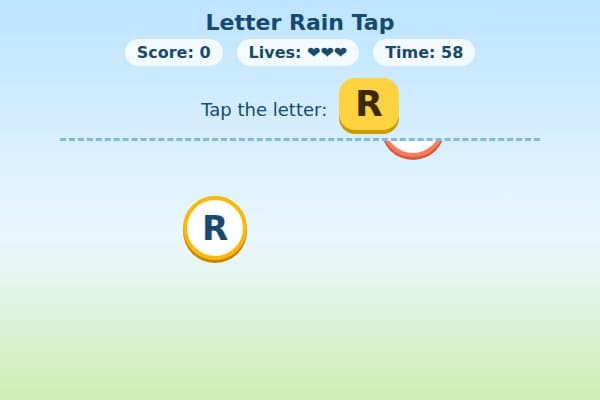 Letter Rain Tap