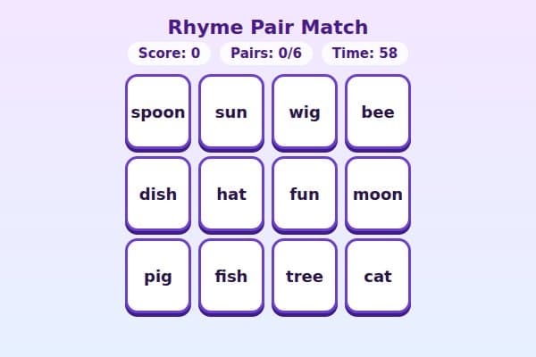 Rhyme Pair Match
