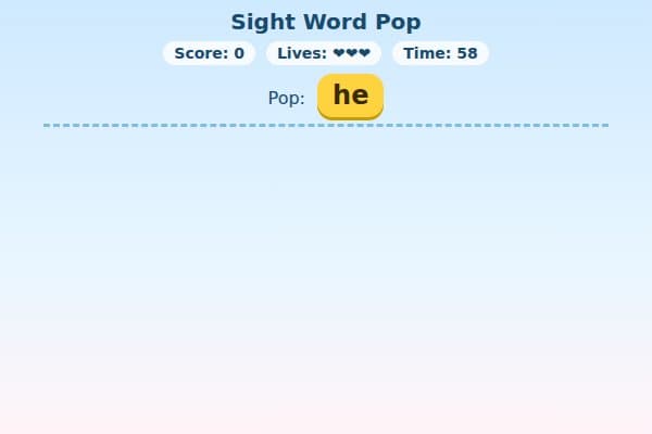 Sight Word Pop