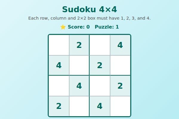 Sudoku 4×4