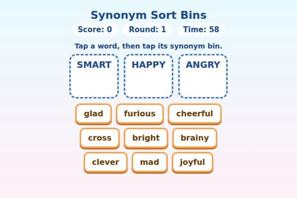 Synonym Sort Bins