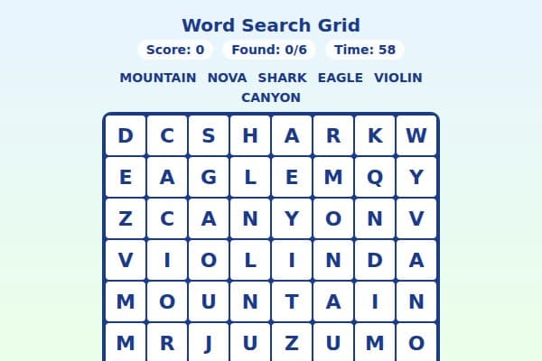 Word Search Grid